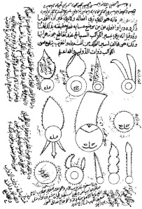 Fig. 4 A 9th century AD drawing of the planets, with Jupiter and plume at upper left.